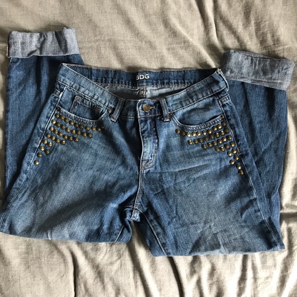 2/$12🔥 BDG Jeans Low Rise Slim Slouch Studs, 27 - Picture 2 of 6